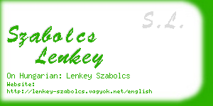 szabolcs lenkey business card